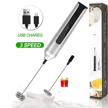 USB Rechargeable Milk Frother Mixer 1 Whisk Handheld 3-Speed Milk Foamer For Cappuccino
USB Rechargeable Milk Frother Mixer 1 Whisk Handheld 3-Speed Milk Foamer For Cappuccino
