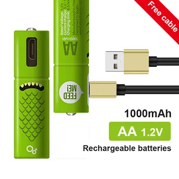 Wholesale 4PCS USB rechargeable battery AA1.2V 1000mAh Nickel metal hydride rechargeable battery for remote control small fan
Wholesale 4PCS USB rechargeable battery AA1.2V 1000mAh Nickel metal hydride rechargeable battery for remote control small fan
