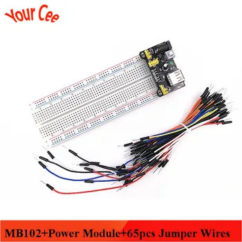 MB102 Breadboard Power Module 3.3V/5V MB-102 830 Points Solderless Prototype Board Bread 65pcs Jumper Wires For Arduino DIY Kit
MB102 Breadboard Power Module 3.3V/5V MB-102 830 Points Solderless Prototype Board Bread 65pcs Jumper Wires For Arduino DIY Kit