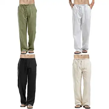 Linen Trousers Pants Solid SF Casual Men's Loose Drawstring Cotton 2019 Straight 
Linen Trousers Pants Solid SF Casual Men's Loose Drawstring Cotton 2019 Straight
