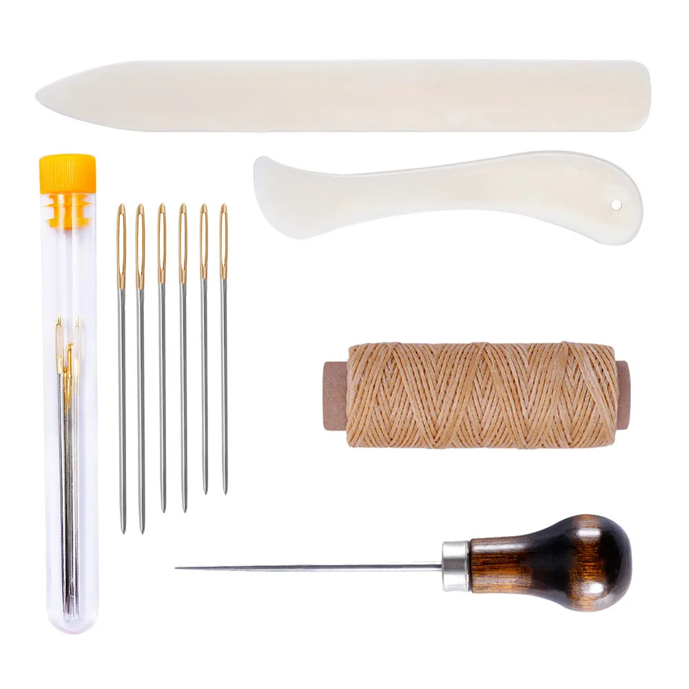 1 SET Leather Craft Bookbinding Kit Starter Tools Set Bone Folder Paper Creaser, Waxed Thread, Awl, Needles for DIY PGG04
1 SET Leather Craft Bookbinding Kit Starter Tools Set Bone Folder Paper Creaser, Waxed Thread, Awl, Needles for DIY PGG04