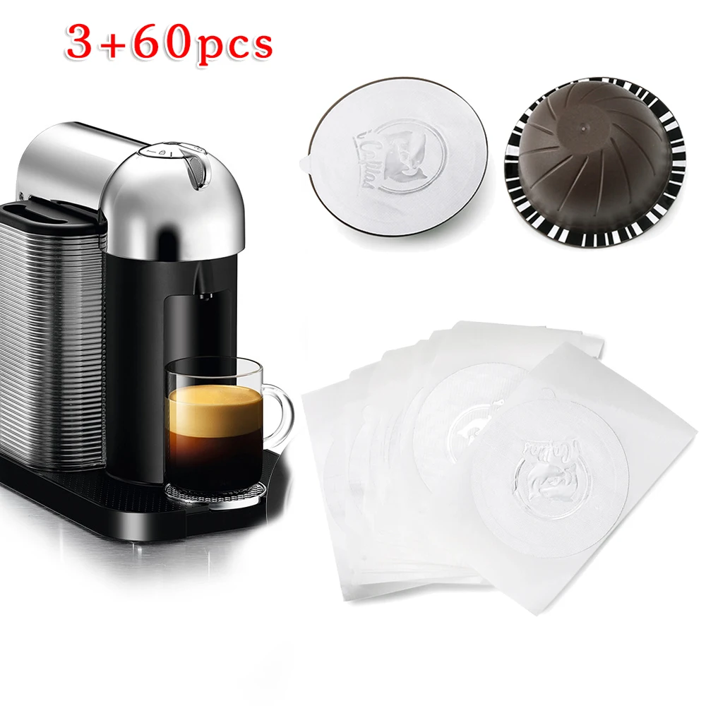 Reusable Coffee Capsule Pod 3x Cup Body + 60x Aluminum Foil For Nespresso Vertuo Replace Household Supplies
Reusable Coffee Capsule Pod 3x Cup Body + 60x Aluminum Foil For Nespresso Vertuo Replace Household Supplies
