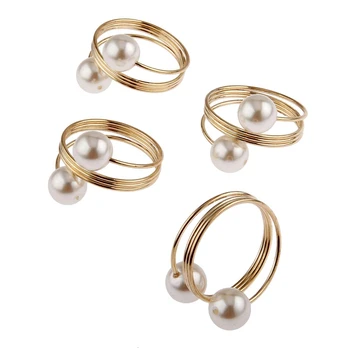 12Pcs Pearl Napkin Buckle Hoop Napkin Rings Circle Serviette Holder for Wedding Hotel Supplies Table Decoration, Gold
12Pcs Pearl Napkin Buckle Hoop Napkin Rings Circle Serviette Holder for Wedding Hotel Supplies Table Decoration, Gold
