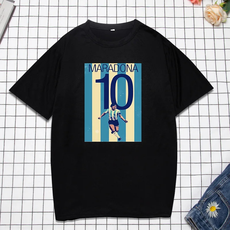 Vintage 1986 Maradona 10 T-shirt Printed Diego Armando Maradona top Cloth Men Short sleeve Polyester O-neck Tribute to football
Vintage 1986 Maradona 10 T-shirt Printed Diego Armando Maradona top Cloth Men Short sleeve Polyester O-neck Tribute to football