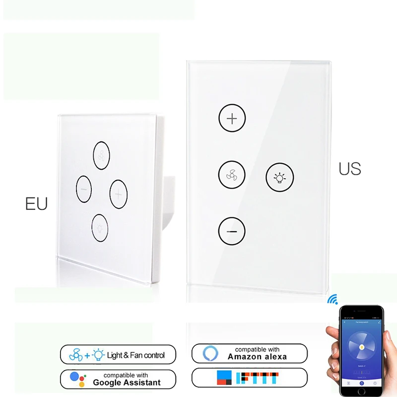 WiFi Smart Ceiling Fan Light Lamp Wall Switch Smart Life/Tuya APP Remote Various Speed Control Works Alexa Echo Google IFTTT
WiFi Smart Ceiling Fan Light Lamp Wall Switch Smart Life/Tuya APP Remote Various Speed Control Works Alexa Echo Google IFTTT