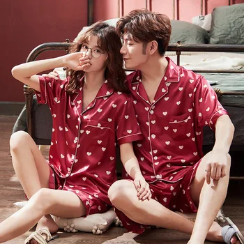 Print Flower Couple Sleep Set Nightwear Men And Women 2PCS Pajamas Suit Intimate Lingerie Satin Casual Sleepwear Home Clothing
Print Flower Couple Sleep Set Nightwear Men And Women 2PCS Pajamas Suit Intimate Lingerie Satin Casual Sleepwear Home Clothing