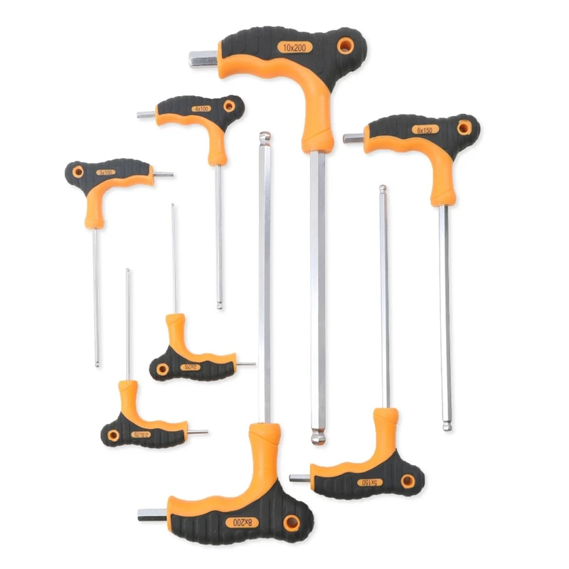 EASY-8 Pieces T-Handle Hex Key Wrench Ball End Hex Key Wrench Spanner Hand Tool Set 2mm-10mm for Auto Bike Motorycle Reapair
EASY-8 Pieces T-Handle Hex Key Wrench Ball End Hex Key Wrench Spanner Hand Tool Set 2mm-10mm for Auto Bike Motorycle Reapair