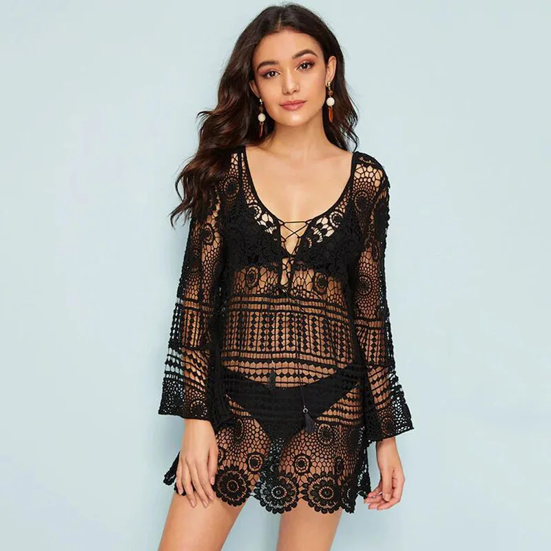Women Beach Dress Bathing Swimwear Cover-Ups Summer Bikini Women Suit Lace Crochet Sunshade Beach White Perspective Dress
Women Beach Dress Bathing Swimwear Cover-Ups Summer Bikini Women Suit Lace Crochet Sunshade Beach White Perspective Dress