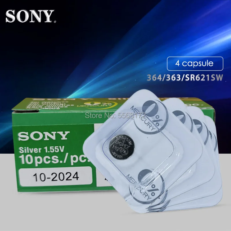 4 шт. батарейки для часов Sony 1 55 В 364 SR621SW V364 SR60 SR621 AG1 | Электроника