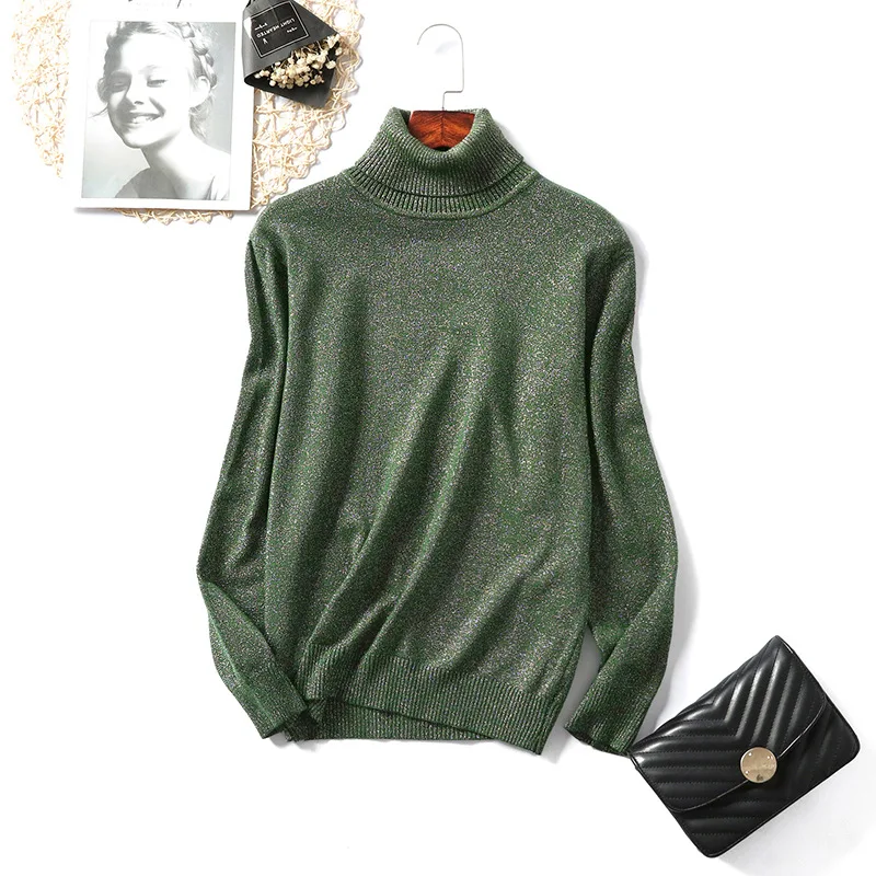 CHRLEISURE Knitting Bright Line Women's Sweaters High Collar Long Sleeve Female Sweater Warm Sweaters For Women
CHRLEISURE Knitting Bright Line Women's Sweaters High Collar Long Sleeve Female Sweater Warm Sweaters For Women