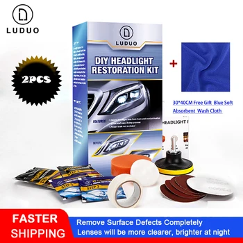 LUDUO 2Pcs Headlight Restoration Polish Kit Car Headlamp Repair Clean Wash Renovate Professional Brightener Refurbish with cloth
LUDUO 2Pcs Headlight Restoration Polish Kit Car Headlamp Repair Clean Wash Renovate Professional Brightener Refurbish with cloth