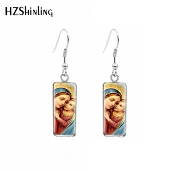 Stainless Steel Rectangular Hook Earrings Dangle Drop Glass Cabochon Mother of God Virgin Mary Retro Paintings Jewelry for Women
Stainless Steel Rectangular Hook Earrings Dangle Drop Glass Cabochon Mother of God Virgin Mary Retro Paintings Jewelry for Women