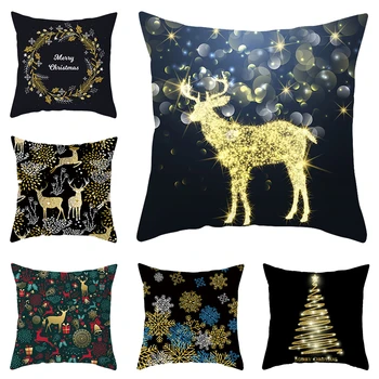 Merry Christmas Print Cushion Cover Reindeer Snowflake Pattern Couch Bed Pillowcase Home Decorative Festival Cushion Cover 
Merry Christmas Print Cushion Cover Reindeer Snowflake Pattern Couch Bed Pillowcase Home Decorative Festival Cushion Cover