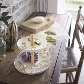 Double-layer Finishing Rack Desk Jewelry Tray Fashion Women Cosmetics Storage Holder 
Double-layer Finishing Rack Desk Jewelry Tray Fashion Women Cosmetics Storage Holder