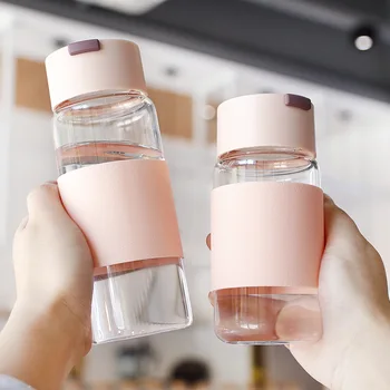 Creative Transparent Glass with Rope Water Bottles with Leather Cup Set 400ml Large Capacity Portable Outdoor Camping Water Cups
Creative Transparent Glass with Rope Water Bottles with Leather Cup Set 400ml Large Capacity Portable Outdoor Camping Water Cups