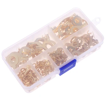 High Quality 150pcs/set Ring Type Gold Terminals Golden Brass Non-insulated Crimp Terminals Connectors Cable Wire
High Quality 150pcs/set Ring Type Gold Terminals Golden Brass Non-insulated Crimp Terminals Connectors Cable Wire