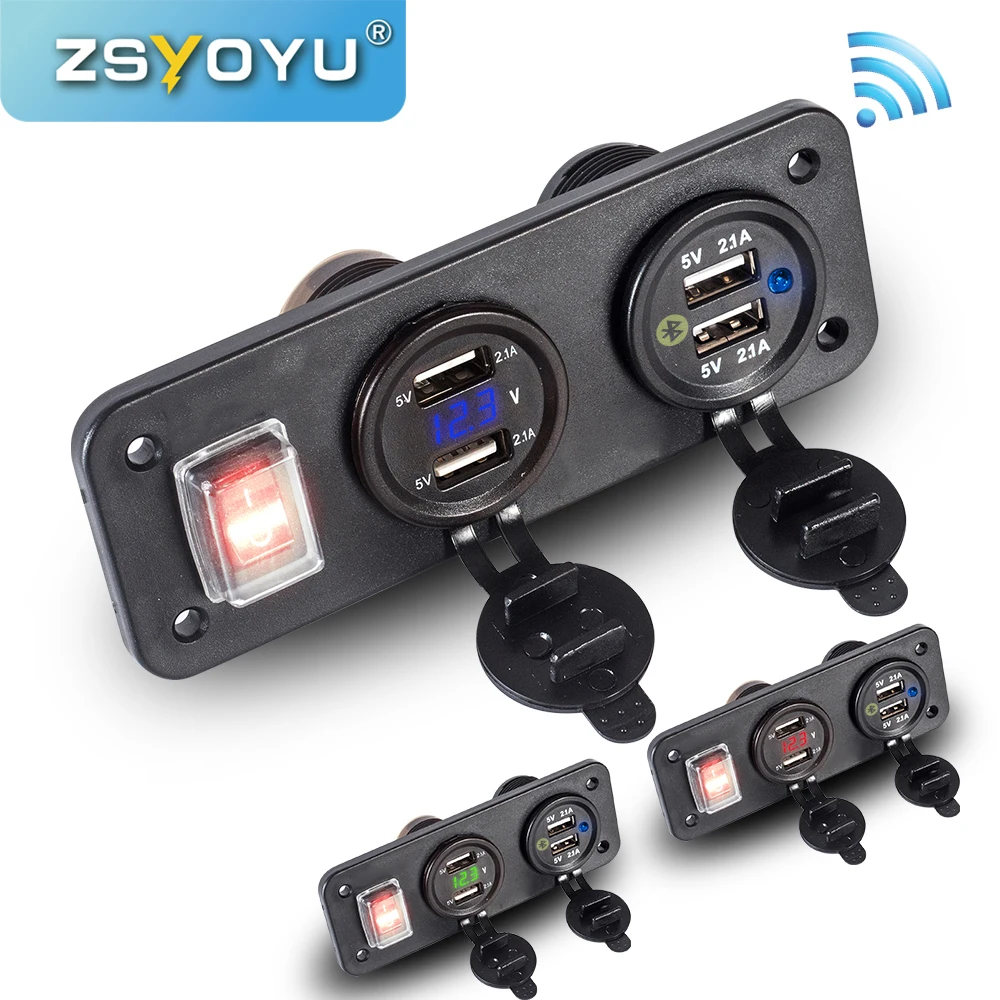 4 Panel USB 12V Charger 4.2A Fast Car USB Adapter Charger Socket 12V To 5V Port Car USB Charger Voltmeter With Rocket Switch
4 Panel USB 12V Charger 4.2A Fast Car USB Adapter Charger Socket 12V To 5V Port Car USB Charger Voltmeter With Rocket Switch