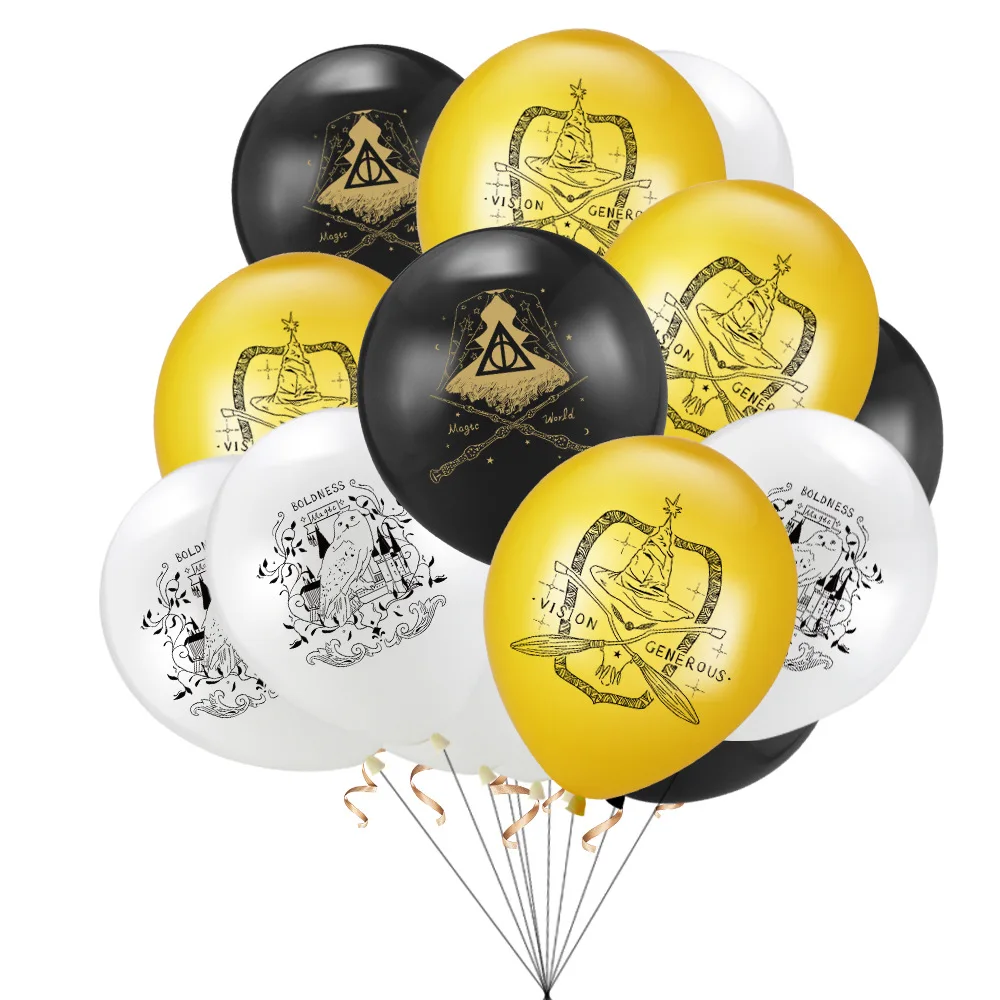 10pcs 12inch Harrys Potters Magic Gold White Latex Balloon Birthday Baby Shower Party Decoration Kids Toy Ballons Globos Gift