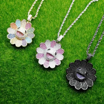 Rotating hip-hop ice out copper pendant sunflower colorful flower pendant micro-set AAA zircon necklace cross-border hot sale
Rotating hip-hop ice out copper pendant sunflower colorful flower pendant micro-set AAA zircon necklace cross-border hot sale
