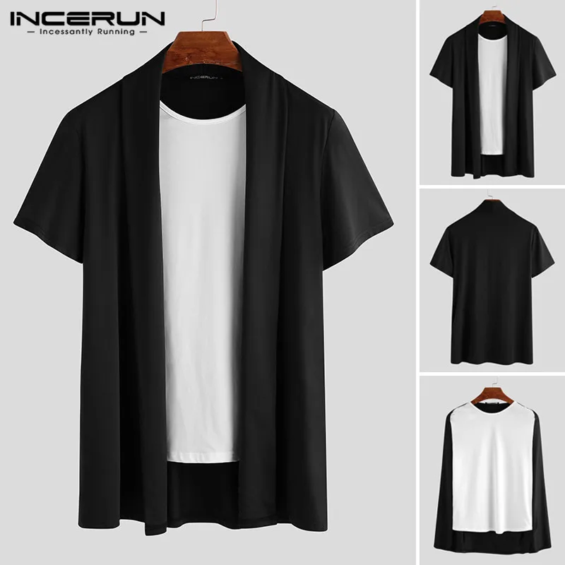 INCERUN2020 Summer Men's Short Sleeve Shirt Brand Causal Blouse Male Cardigan Patchwork Tops Man Black Loose Clothing S-5XL
INCERUN2020 Summer Men's Short Sleeve Shirt Brand Causal Blouse Male Cardigan Patchwork Tops Man Black Loose Clothing S-5XL