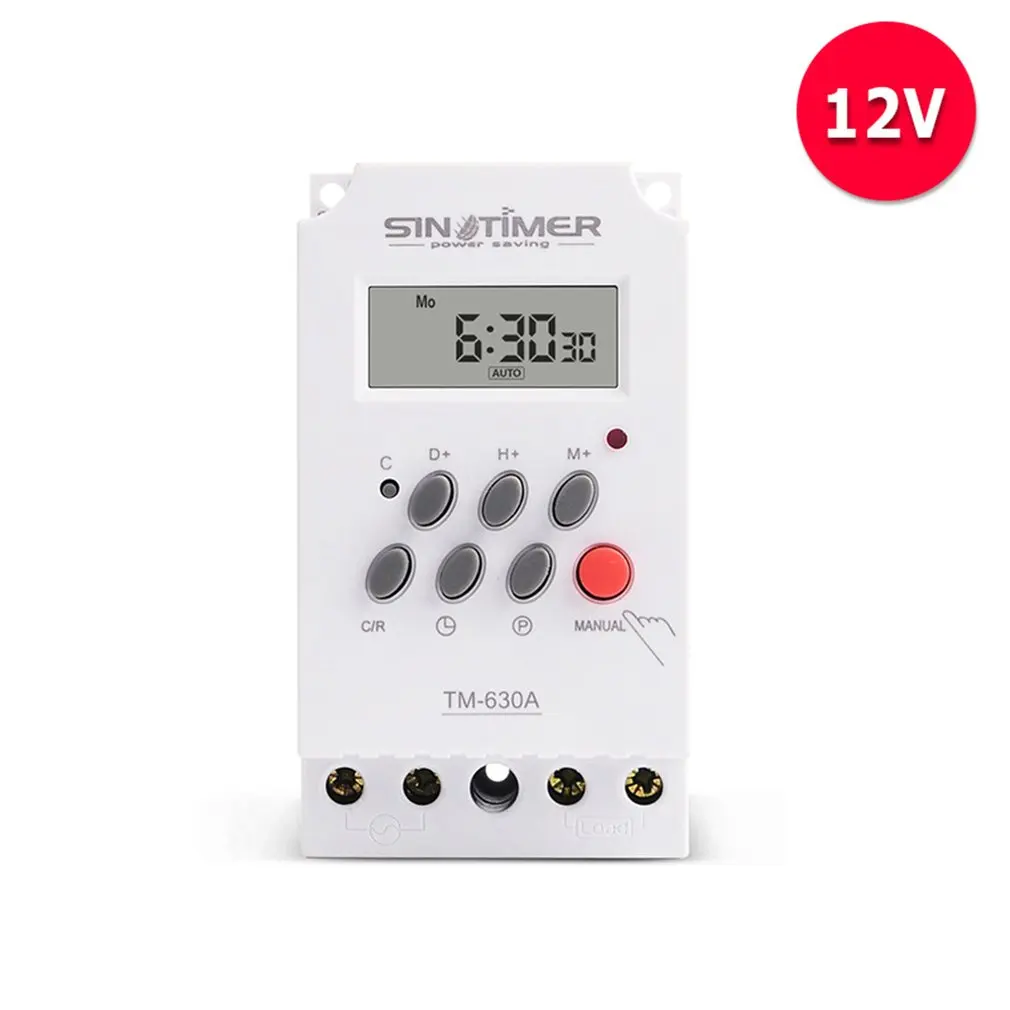 Цифровой электронный таймер SINOTIMER TM630A с большой нагрузкой, 30 А, 230 В переменного тока, 7 дней на неделю, миниатюрный размер и прямая выходная мощность
Цифровой электронный таймер SINOTIMER TM630A с большой нагрузкой, 30 А, 230 В переменного тока, 7 дней на неделю, миниатюрный размер и прямая выходная мощность