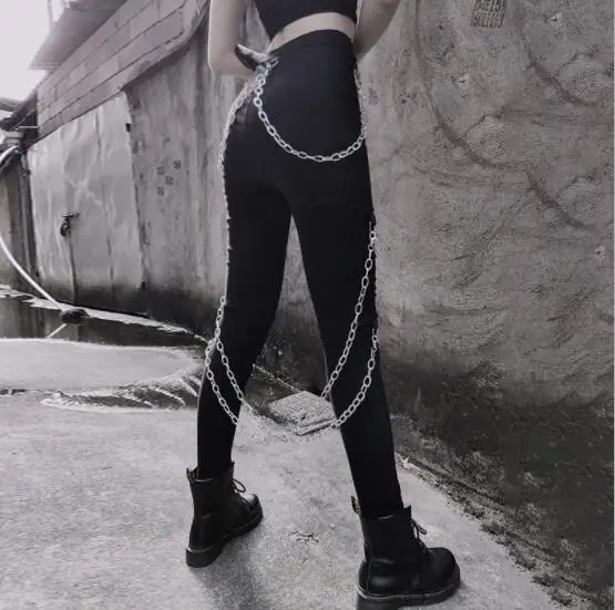 Ruibbit New Autumn Winter Women Streetwear High Waist Stretch Tights Harajuku Punk Long Chain Trousers Straight Pants 
Ruibbit New Autumn Winter Women Streetwear High Waist Stretch Tights Harajuku Punk Long Chain Trousers Straight Pants