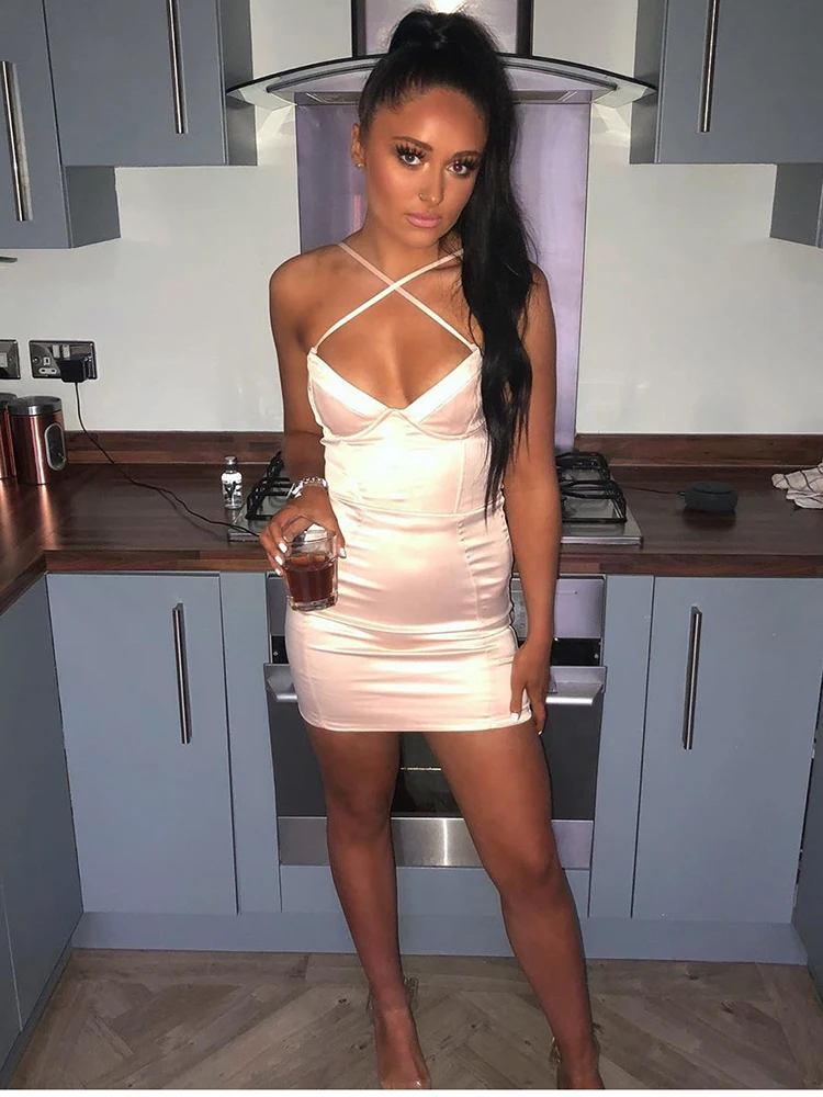 Women Straps Crossed Backless Sexy Party Dress JKP4291