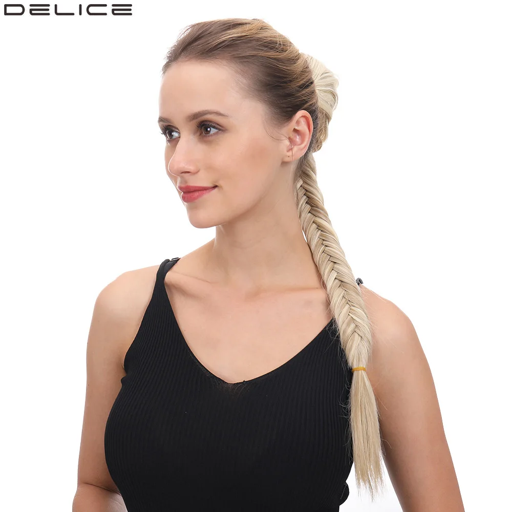 Delice 20" Long Braided Fishtail Ponytails Women's Clip In Straight Pony Tail With Elastic Drawstring Rope Synthetic Hair
Delice 20" Long Braided Fishtail Ponytails Women's Clip In Straight Pony Tail With Elastic Drawstring Rope Synthetic Hair