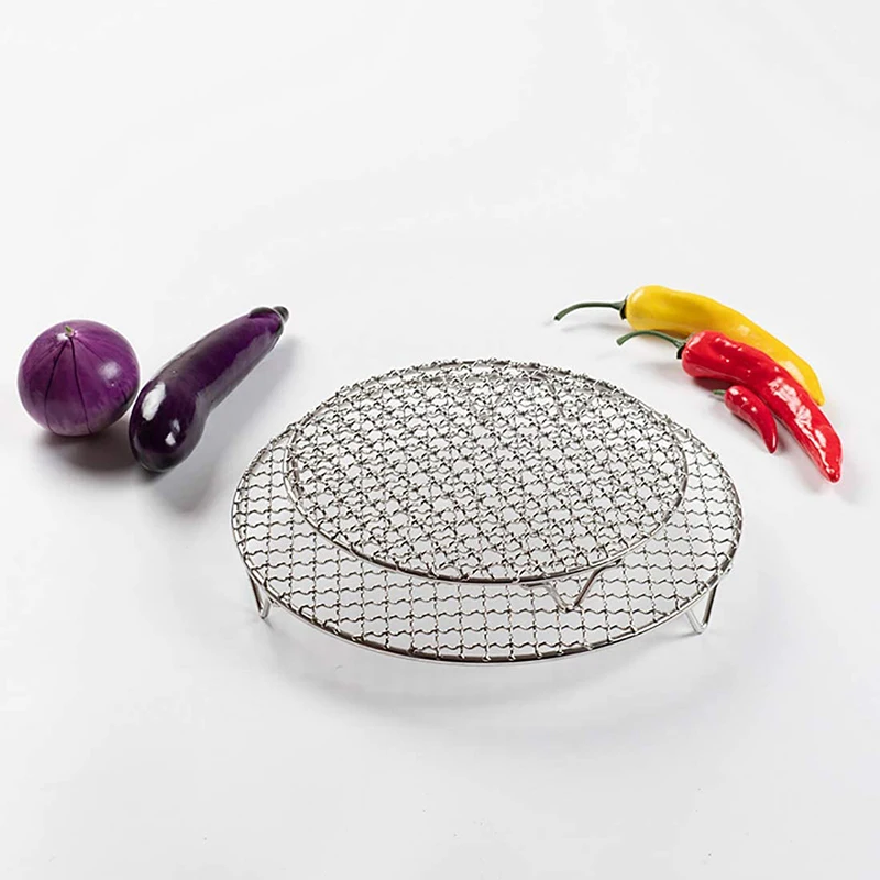 

Round BBQ Grill Home Roast Nets Bacon Mesh Grill Tool Iron Nets Barbecue Accessories Stainless Steel Non-stick BBQ Mat Grid
