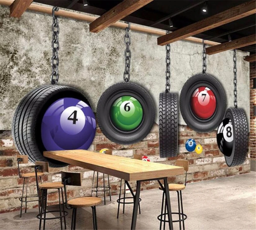 beibehang Customized wallpaper 3D mural fashion retro style tire billiard room personality background wall papel de parede
beibehang Customized wallpaper 3D mural fashion retro style tire billiard room personality background wall papel de parede