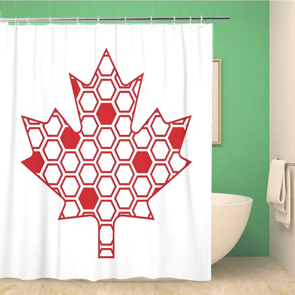 Bathroom Shower Curtain Abstract Canadian Maple Leaf is Filled Simple Honeycomb Pattern Polyester Fabric 66x72 inches Waterproof
Bathroom Shower Curtain Abstract Canadian Maple Leaf is Filled Simple Honeycomb Pattern Polyester Fabric 66x72 inches Waterproof