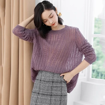 Women's Thin Round Neck Mohair Cutout Sweater 2020 Spring and Autumn plus size Solid Color Sweater Wild Loose Fashion Pullover
Women's Thin Round Neck Mohair Cutout Sweater 2020 Spring and Autumn plus size Solid Color Sweater Wild Loose Fashion Pullover