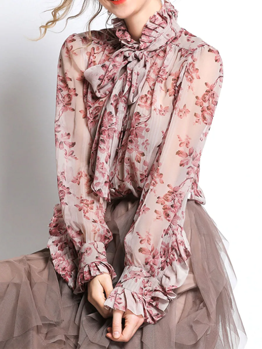 French Romantic Frilled Printed Chiffon Blouse Western Style Bow Lace-up Non-mainstream Shirt Slimming Tops Women's
French Romantic Frilled Printed Chiffon Blouse Western Style Bow Lace-up Non-mainstream Shirt Slimming Tops Women's