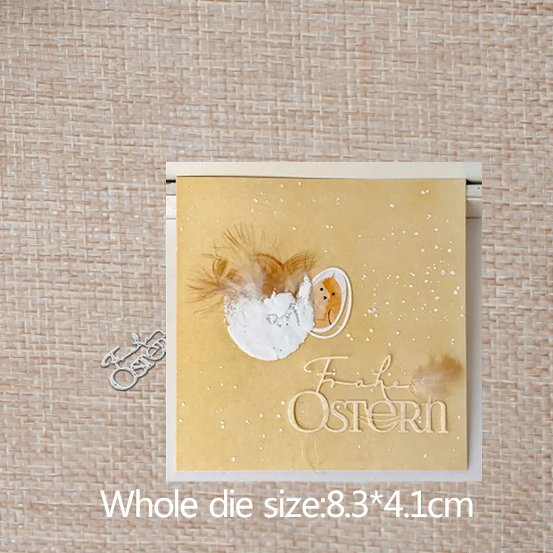 German Happy Easter letters cutting Dies Stencil DIY Scrapbook Photo Album Emboss Decorative Paper Card Template 83*41mm
German Happy Easter letters cutting Dies Stencil DIY Scrapbook Photo Album Emboss Decorative Paper Card Template 83*41mm