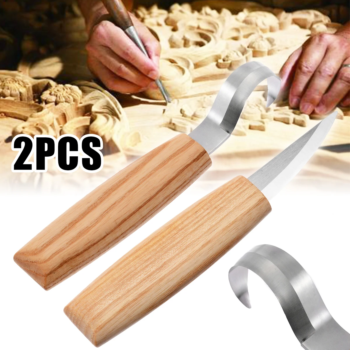 2pcs Wood Carving Tool Set Spoon Peeling Carving Curved Cutter Tool Professional Wood Hand Carving Chisel Knife DIY Craft
2pcs Wood Carving Tool Set Spoon Peeling Carving Curved Cutter Tool Professional Wood Hand Carving Chisel Knife DIY Craft