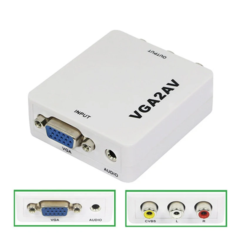 VGA to AV Converter Adapter 1080P 165MHz Mini Full HD Audio USB Portable For PC TV OUJ99
VGA to AV Converter Adapter 1080P 165MHz Mini Full HD Audio USB Portable For PC TV OUJ99