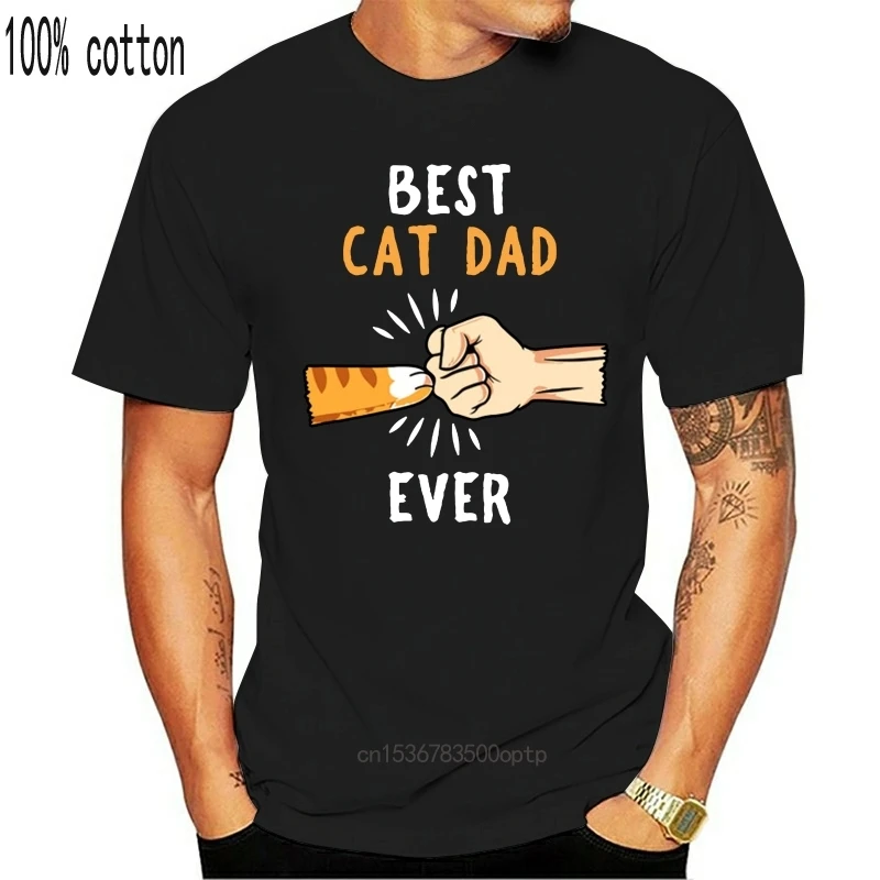 Best Кот Папа когда-либо любителей кошек Father's Day подарок футболка Черная