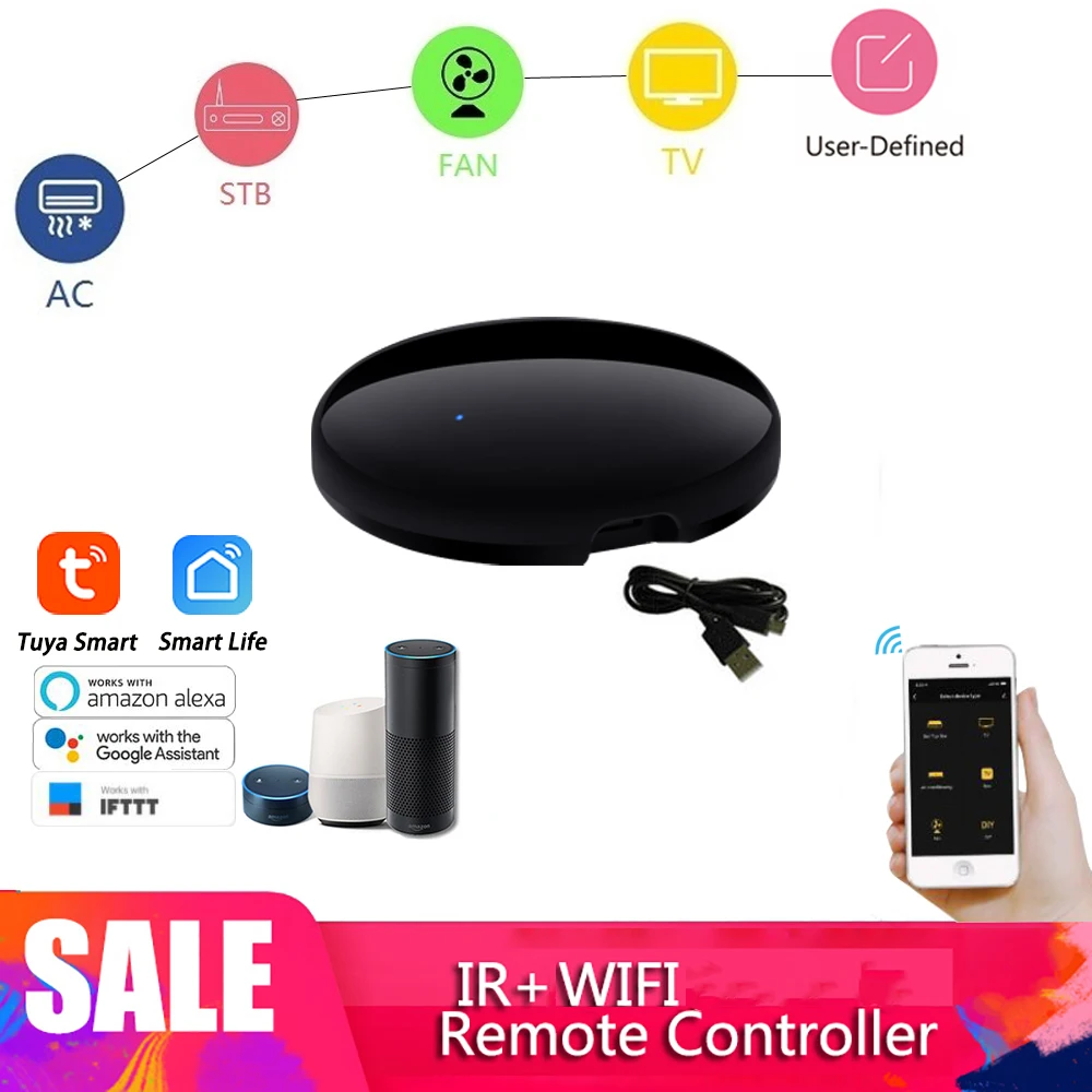 Universal IR Smart Remote Control WiFi Universal Infrared Hub Smart Life and Tuya APP for smart home for Amz Alexa Google Home
Universal IR Smart Remote Control WiFi Universal Infrared Hub Smart Life and Tuya APP for smart home for Amz Alexa Google Home