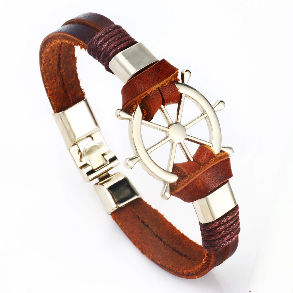 2024 Fashion Jewelry Vintage Brown Leather Charm Bracelets Men Couple Hope Rudder Bracelets Bangles for Women Pulseras Mujer
2024 Fashion Jewelry Vintage Brown Leather Charm Bracelets Men Couple Hope Rudder Bracelets Bangles for Women Pulseras Mujer