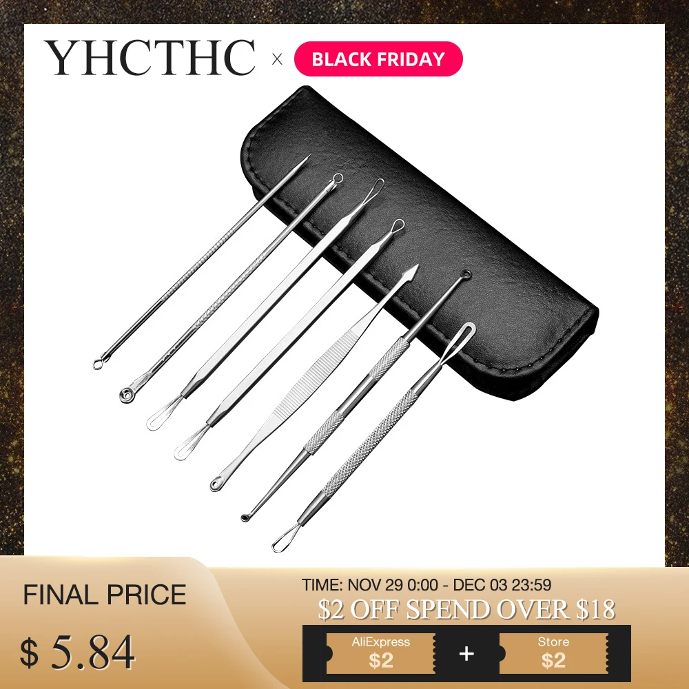 7 pc Nose Blackhead Needle Acne Remover Loop Pimple Cleaning Tool Whitehead Removal Stick Facial Skin Pore Cleaner With Case Box
7 pc Nose Blackhead Needle Acne Remover Loop Pimple Cleaning Tool Whitehead Removal Stick Facial Skin Pore Cleaner With Case Box