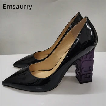 Novelty Carved Letter High Heel Dress Shoes Woman Strange Heel Point Toe Slim Women Pumps Genuine Leather High Heels
Novelty Carved Letter High Heel Dress Shoes Woman Strange Heel Point Toe Slim Women Pumps Genuine Leather High Heels