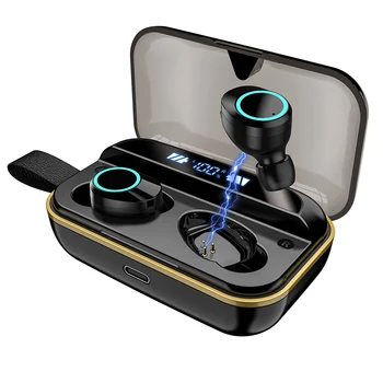 

New digital display TWS true wireless earphones Bluetooth 5.0 headset IPX7 waterproof earphone noise reduction earplugs