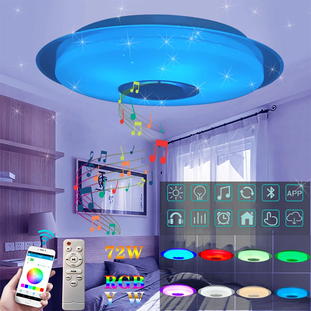 Smart Led Ceiling Light RGB Dimmable 36W 40W APP Control Bluetooth & Music Modern Led Ceiling Lamp Living Room Bedroom 220v 
Smart Led Ceiling Light RGB Dimmable 36W 40W APP Control Bluetooth & Music Modern Led Ceiling Lamp Living Room Bedroom 220v