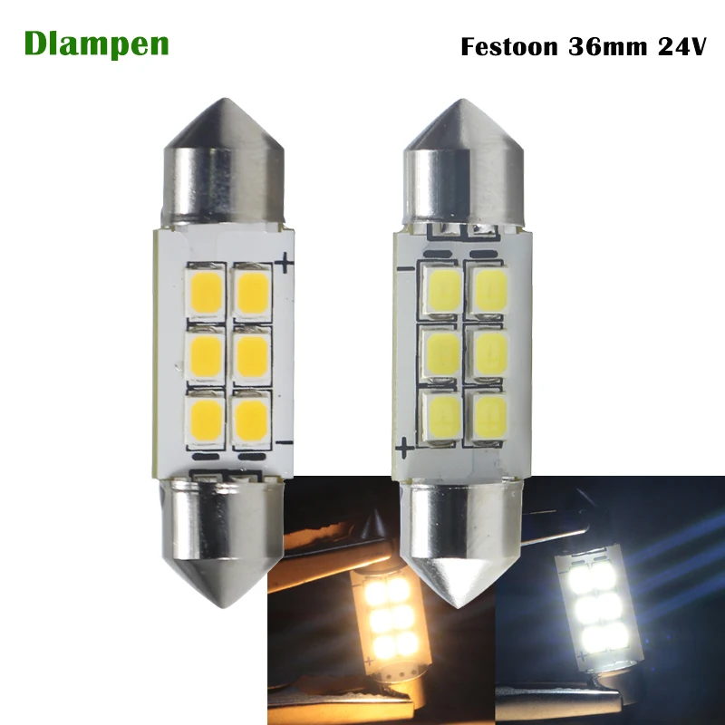 

Super 1W 24v Festoon 36mm C5W Canbus Truck Bus Led Car Light 24 Volt 2835 6 Leds Auto Interior Doom Lamp Reading License Bulb