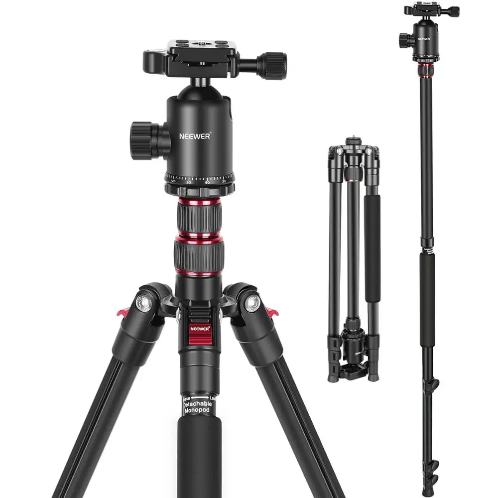 Neewer Camera Tripod for DSLR, 2-in-1 Compact Aluminum Tripod Monopod with 360 Degree Ball Head, 2 Center Axis, QR Plate
Neewer Camera Tripod for DSLR, 2-in-1 Compact Aluminum Tripod Monopod with 360 Degree Ball Head, 2 Center Axis, QR Plate