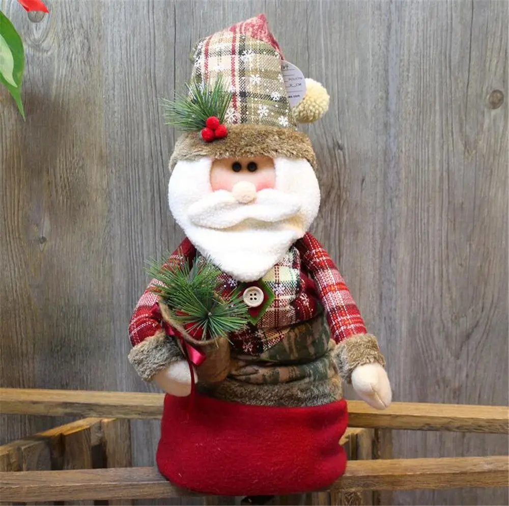 craft santa claus snowman retractable standing doll christmas