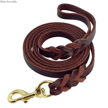 Dog Leash K9 Dogs Long Genuine Leather Leashes Braided Pet Walking Training Leads Brown Black Colors For Medium Large Pet 
Dog Leash K9 Dogs Long Genuine Leather Leashes Braided Pet Walking Training Leads Brown Black Colors For Medium Large Pet