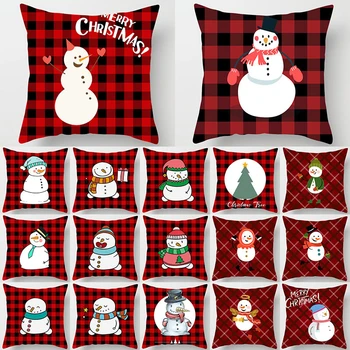 Christmas Snowman Plaid Pattern Cushion Cover Polyester 45*45cm Decorative Pillowcase New Year Sofa Home Car PillowCover 41039
Christmas Snowman Plaid Pattern Cushion Cover Polyester 45*45cm Decorative Pillowcase New Year Sofa Home Car PillowCover 41039