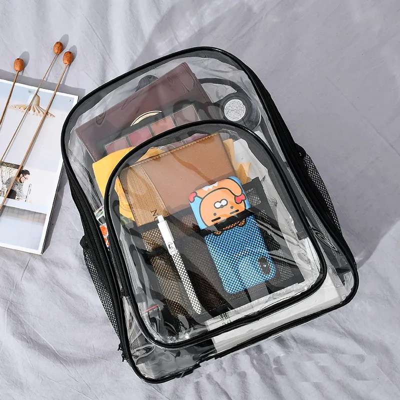 PVC Waterproof Transparent School Bag See Through High Quality Large Capacity Backpack Solid Clear Backpack
PVC Waterproof Transparent School Bag See Through High Quality Large Capacity Backpack Solid Clear Backpack