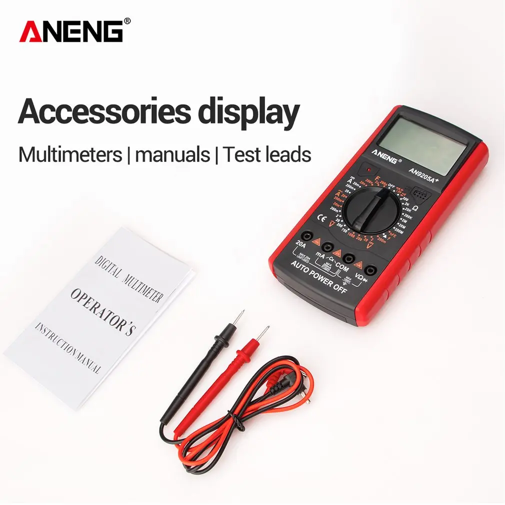 Aneng AN9205A+ High-precision Digital Multimeter Digital Display Type Fully Automatic Multi-function High-precision Test Meter
Aneng AN9205A+ High-precision Digital Multimeter Digital Display Type Fully Automatic Multi-function High-precision Test Meter